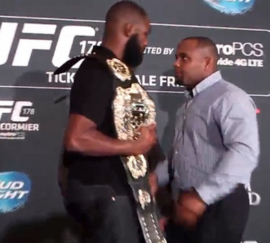 Jon Jones and Daniel Cormier before their brawl