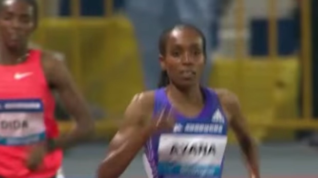 Ethiopia's Almaz Ayana competes in the 5,000m at the 2015 Shanghai Diamond League meetin