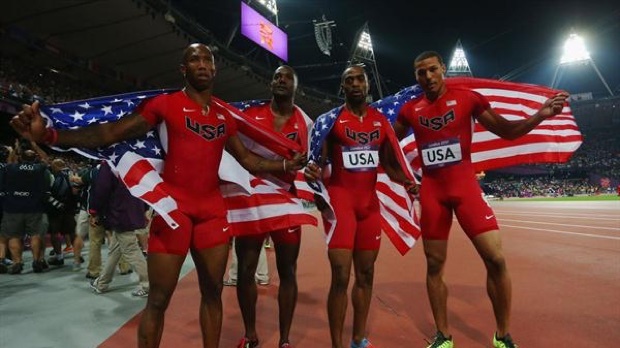 U.S. 4x100m team was stripped of their silver medal from the London Olympics