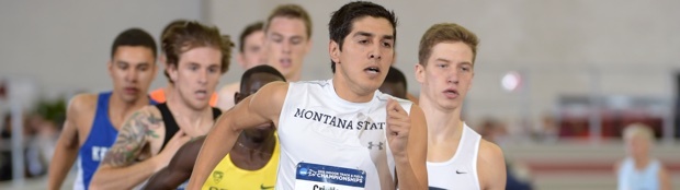 Cristian Soratos competing in the 2015 NCAA Indoor Championships in Fayetteville, Arkansas